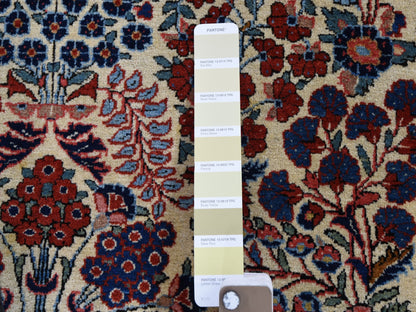Kashan Antique hand-knotted wool rug in Beige & Red, 4'4" x 6'9" — SKU O048698 (view 4)
