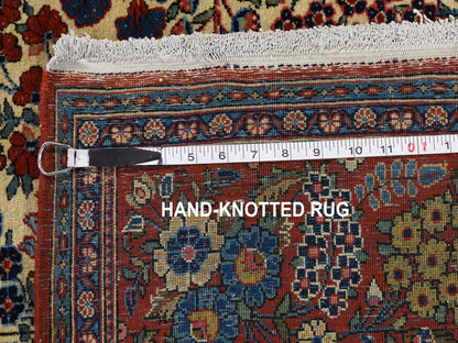 Kashan Antique hand-knotted wool rug in Beige & Red, 4'4" x 6'9" — SKU O048698 (view 7)