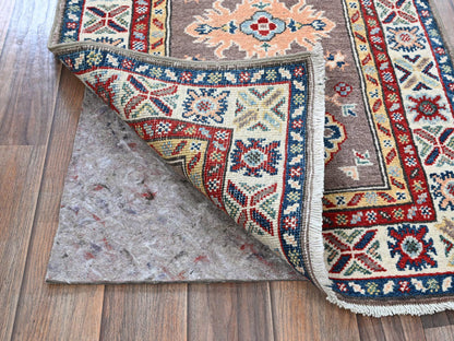 Kazak Kazak hand-knotted wool runner in Gray & Ivory, 2' x 6'5" — SKU O0486 (view 3)