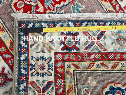 Kazak Kazak hand-knotted wool runner in Gray & Ivory, 2' x 6'5" — SKU O0486 (view 7)