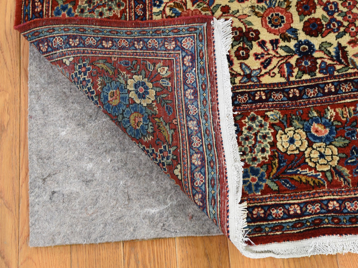 Kashan Antique hand-knotted wool rug in Beige & Red, 4'4" x 6'9" — SKU O048701 (view 3)