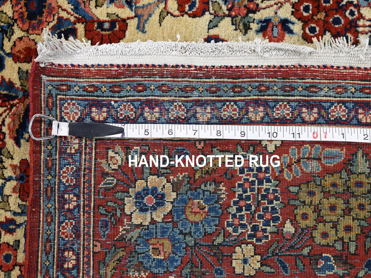 Kashan Antique hand-knotted wool rug in Beige & Red, 4'4" x 6'9" — SKU O048701 (view 7)