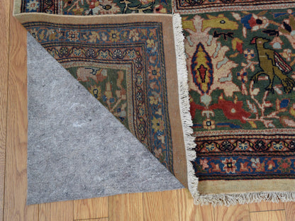 Ivory 12'2" x 18'8" Antique Hand knotted Wool Rug - Sku: O048703