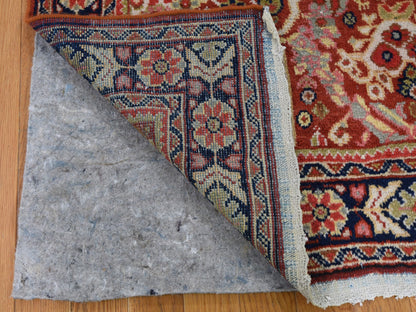 Red 4'1" x 6'7" Antique Hand knotted Wool Rug - Sku: O049054