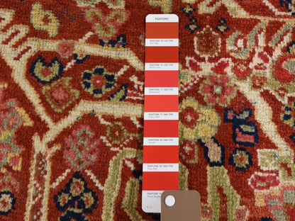 Red 4'1" x 6'7" Antique Hand knotted Wool Rug - Sku: O049054