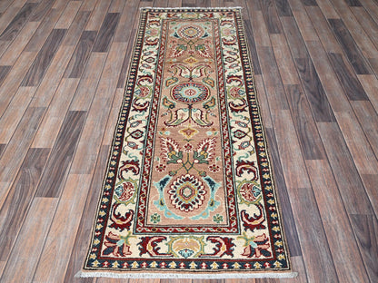 Brown 2'2" x 5'10" Kazak Hand knotted Wool Rug - Sku: O0495