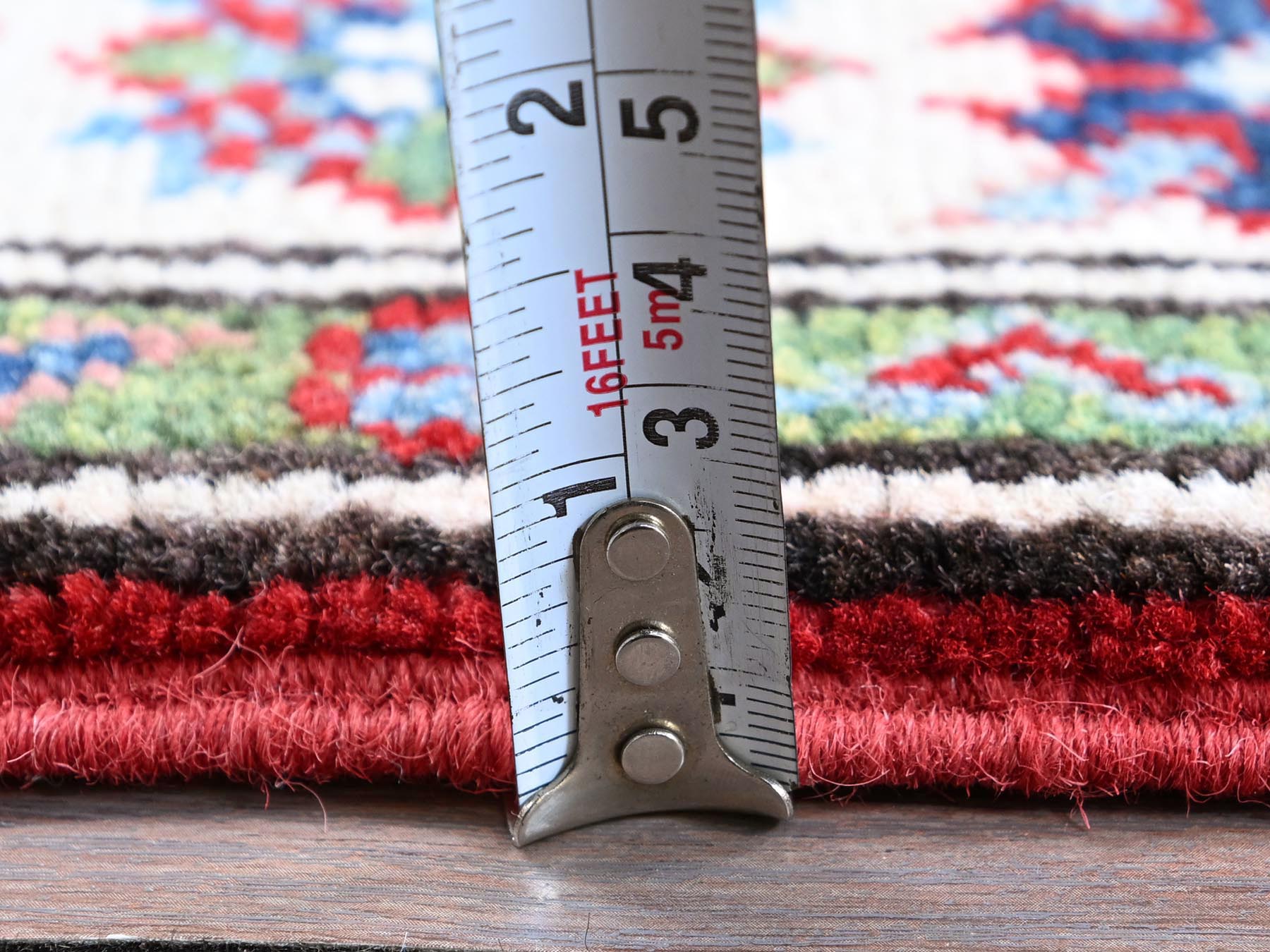 Kazak Kazak hand-knotted wool runner in Red & Ivory, 2'1" x 6' — SKU O0500 (view 6)