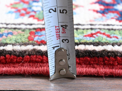 Kazak Kazak hand-knotted wool runner in Red & Ivory, 2'1" x 6' — SKU O0500 (view 6)