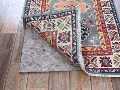 Grey 2'0" x 6'6" Tribal Hand knotted Wool Rug - Sku: O0503