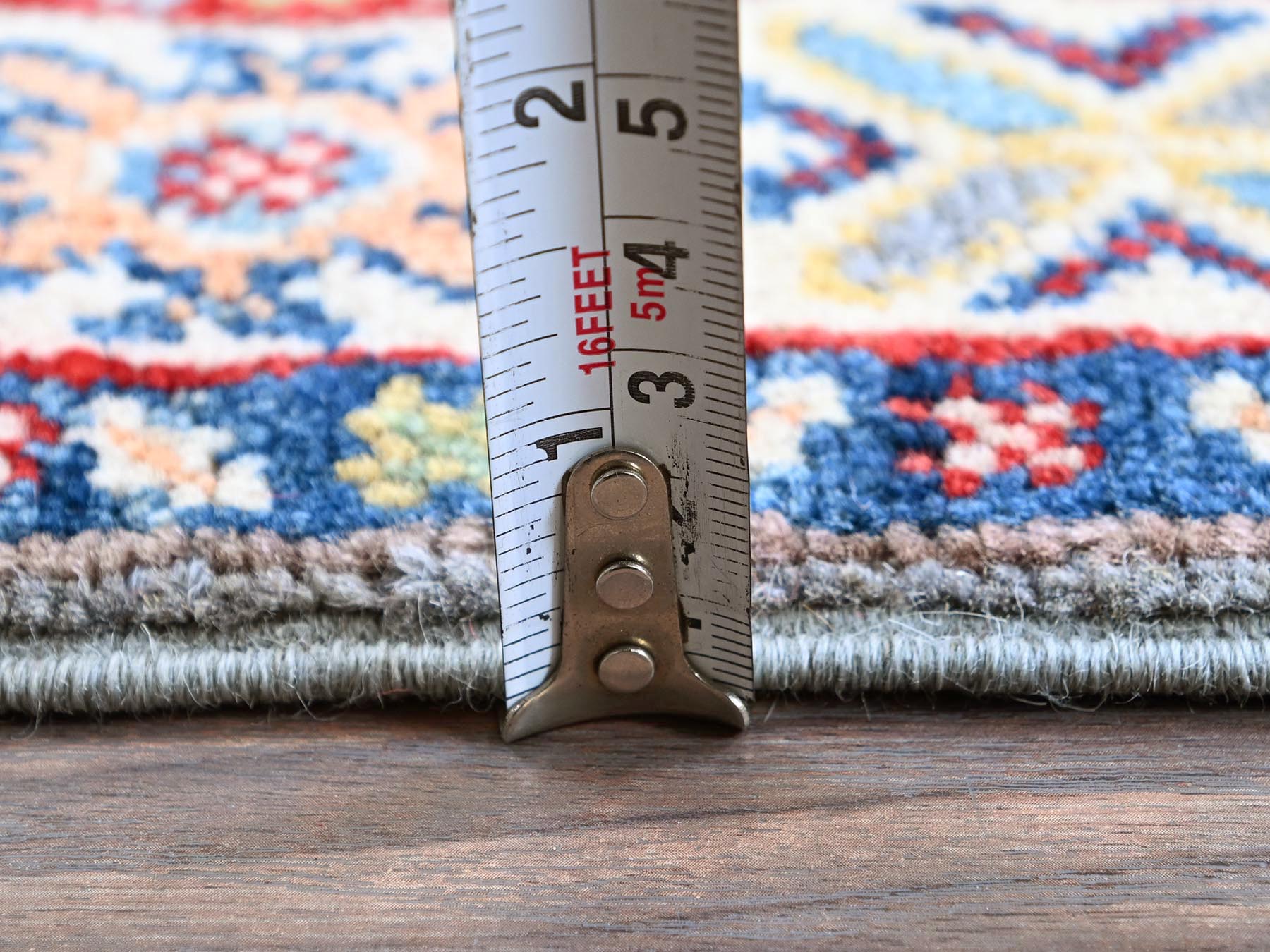 Kazak Kazak hand-knotted wool runner in Gray & Ivory, 2' x 6'6" — SKU O0503 (view 6)