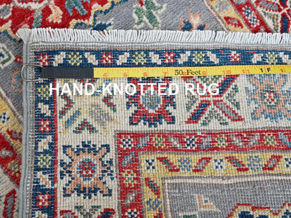 Kazak Kazak hand-knotted wool runner in Gray & Ivory, 2' x 6'6" — SKU O0503 (view 7)