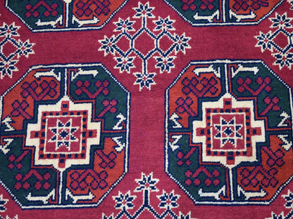 Red 3'3" x 5'3" Tribal Hand knotted Wool Rug - Sku: O050440