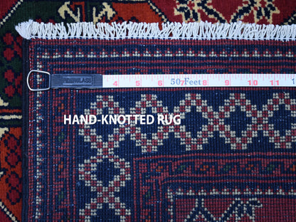 Red 3'3" x 5'3" Tribal Hand knotted Wool Rug - Sku: O050440