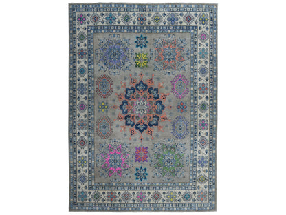 Grey 8'0" x 9'9" Tribal Hand knotted Wool Rug - Sku: O050579