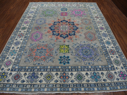 Grey 8'0" x 9'9" Tribal Hand knotted Wool Rug - Sku: O050579