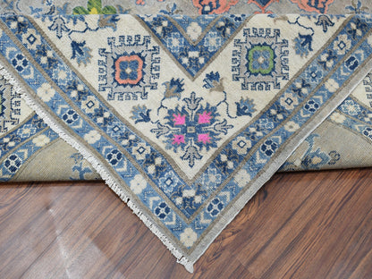 Grey 8'0" x 9'9" Tribal Hand knotted Wool Rug - Sku: O050579
