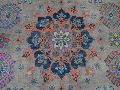 Grey 8'0" x 9'9" Tribal Hand knotted Wool Rug - Sku: O050579