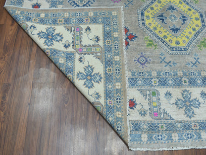 Grey 9'2" x 11'7" Tribal Hand knotted Wool Rug - Sku: O050673