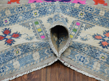 Grey 9'2" x 11'7" Tribal Hand knotted Wool Rug - Sku: O050673