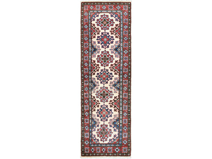Kazak Kazak hand-knotted wool runner in Ivory & Red, 1'10" x 6' — SKU O0508