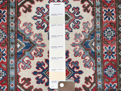 Kazak Kazak hand-knotted wool runner in Ivory & Red, 1'10" x 6' — SKU O0508 (view 4)