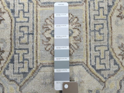 Grey 2'9" x 9'2" Oushak And Peshawar Hand knotted Wool Rug - Sku: O051126