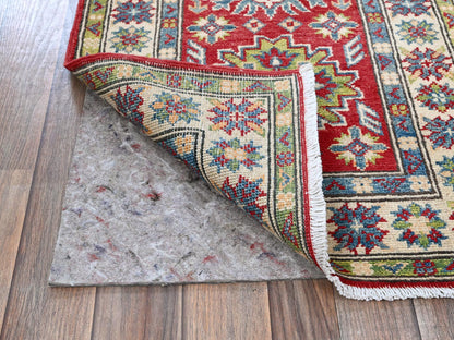 Kazak Kazak hand-knotted wool runner in Red & Ivory, 2' x 5'10" — SKU O0511 (view 3)