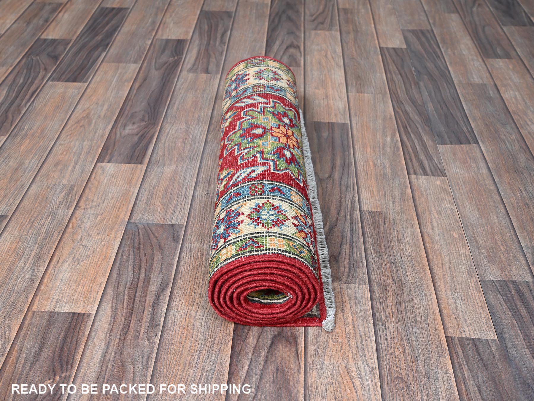 Kazak Kazak hand-knotted wool runner in Red & Ivory, 2' x 5'10" — SKU O0511 (view 5)