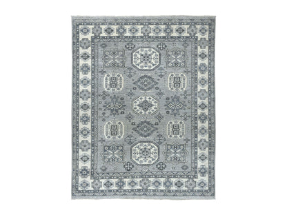 Grey 8'0" x 10'0" Oushak And Peshawar Hand knotted Wool Rug - Sku: O051220