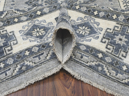 Grey 8'0" x 10'0" Oushak And Peshawar Hand knotted Wool Rug - Sku: O051220