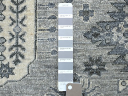 Grey 8'0" x 10'0" Oushak And Peshawar Hand knotted Wool Rug - Sku: O051220