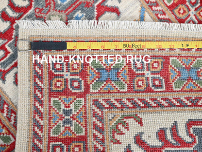 Kazak Kazak hand-knotted wool runner in Ivory & Red, 2' x 5'10" — SKU O0512 (view 7)