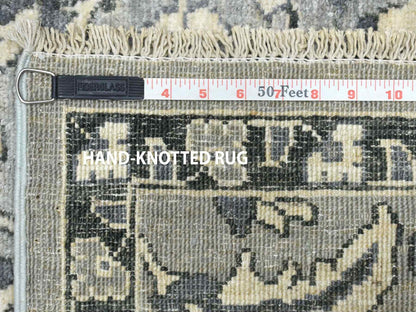 Mahal Oushak hand-knotted wool runner in Gray, 2'5" x 11'7" — SKU O051455 (view 6)