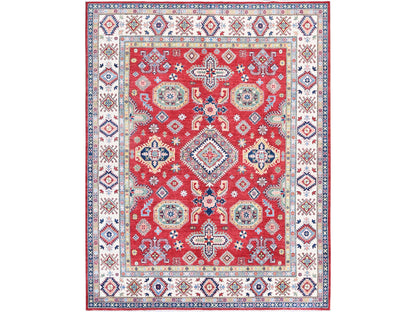 Kazak Kazak hand-knotted wool rug in Red & Ivory, 8'2" x 10'2" — SKU O0518