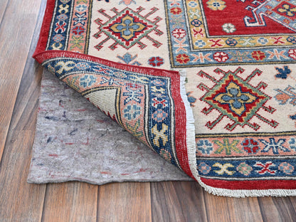 Kazak Kazak hand-knotted wool rug in Red & Ivory, 8'2" x 10'2" — SKU O0518 (view 4)