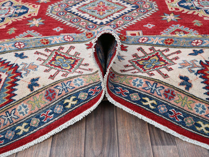 Kazak Kazak hand-knotted wool rug in Red & Ivory, 8'2" x 10'2" — SKU O0518 (view 5)