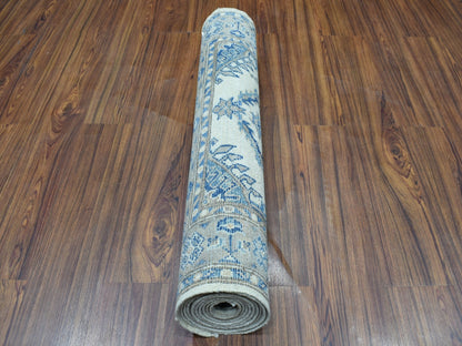 Ivory 2'9" x 10'7" Kazak Hand knotted Wool Rug - Sku: O051917