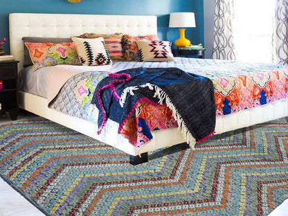 Multicolored 10'2" x 13'4" Flatweave / Kilim Hand woven Wool Rug - Sku: O052090