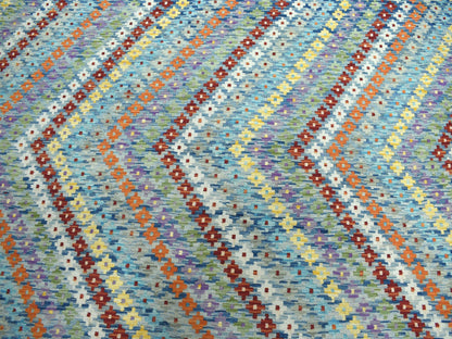 Multicolored 10'2" x 13'4" Flatweave / Kilim Hand woven Wool Rug - Sku: O052090