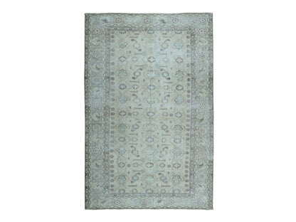 Overdyed 6'3" x 9'1" Vintage Hand knotted Wool Rug - Sku: O052129