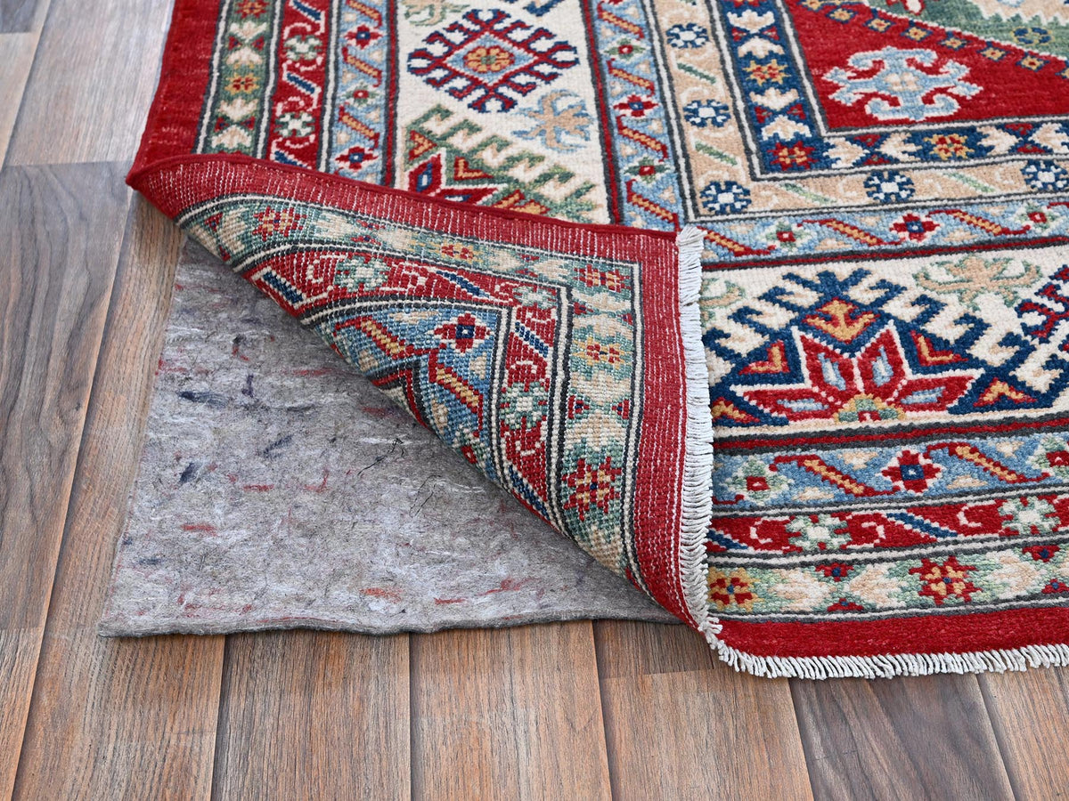 Kazak Kazak hand-knotted wool rug in Red & Ivory, 8'2" x 9'8" — SKU O0522 (view 4)