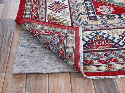 Kazak Kazak hand-knotted wool rug in Red & Ivory, 8'2" x 9'8" — SKU O0522 (view 4)
