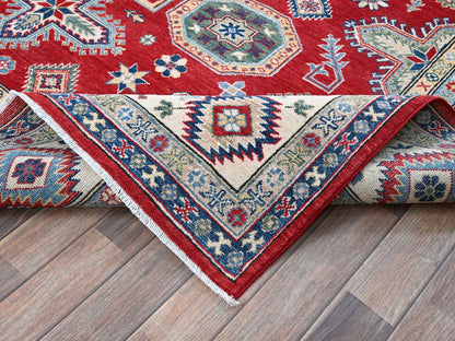 Kazak Kazak hand-knotted wool rug in Red & Ivory, 8'2" x 9'9" — SKU O0523 (view 6)