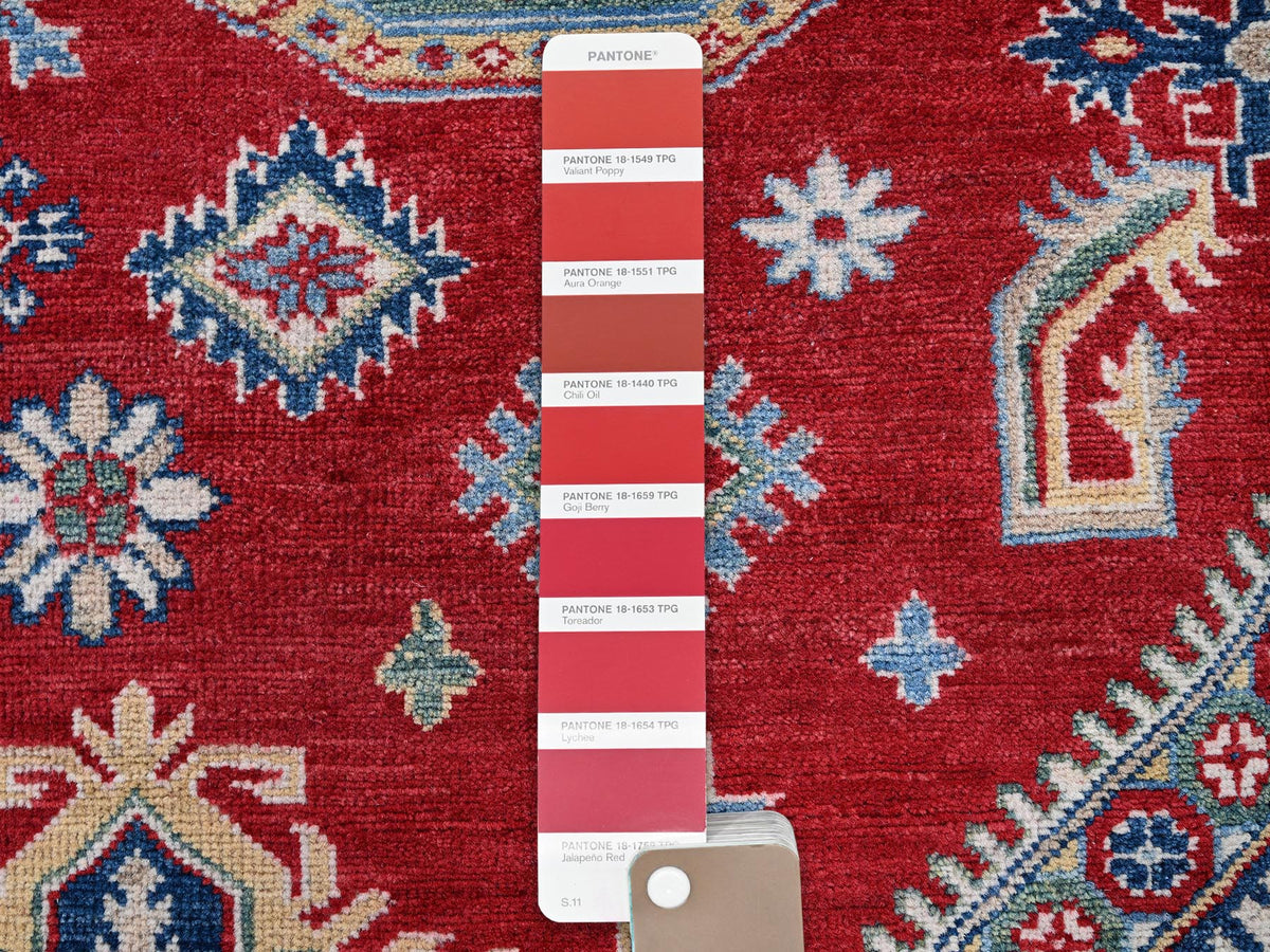 Kazak Kazak hand-knotted wool rug in Red & Ivory, 8'2" x 9'9" — SKU O0523 (view 7)