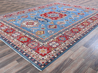 Blue 8'10" x 11'8" Kazak Hand knotted Wool Rug - Sku: O0527