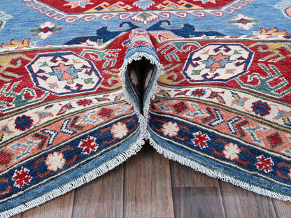 Blue 8'10" x 11'8" Kazak Hand knotted Wool Rug - Sku: O0527