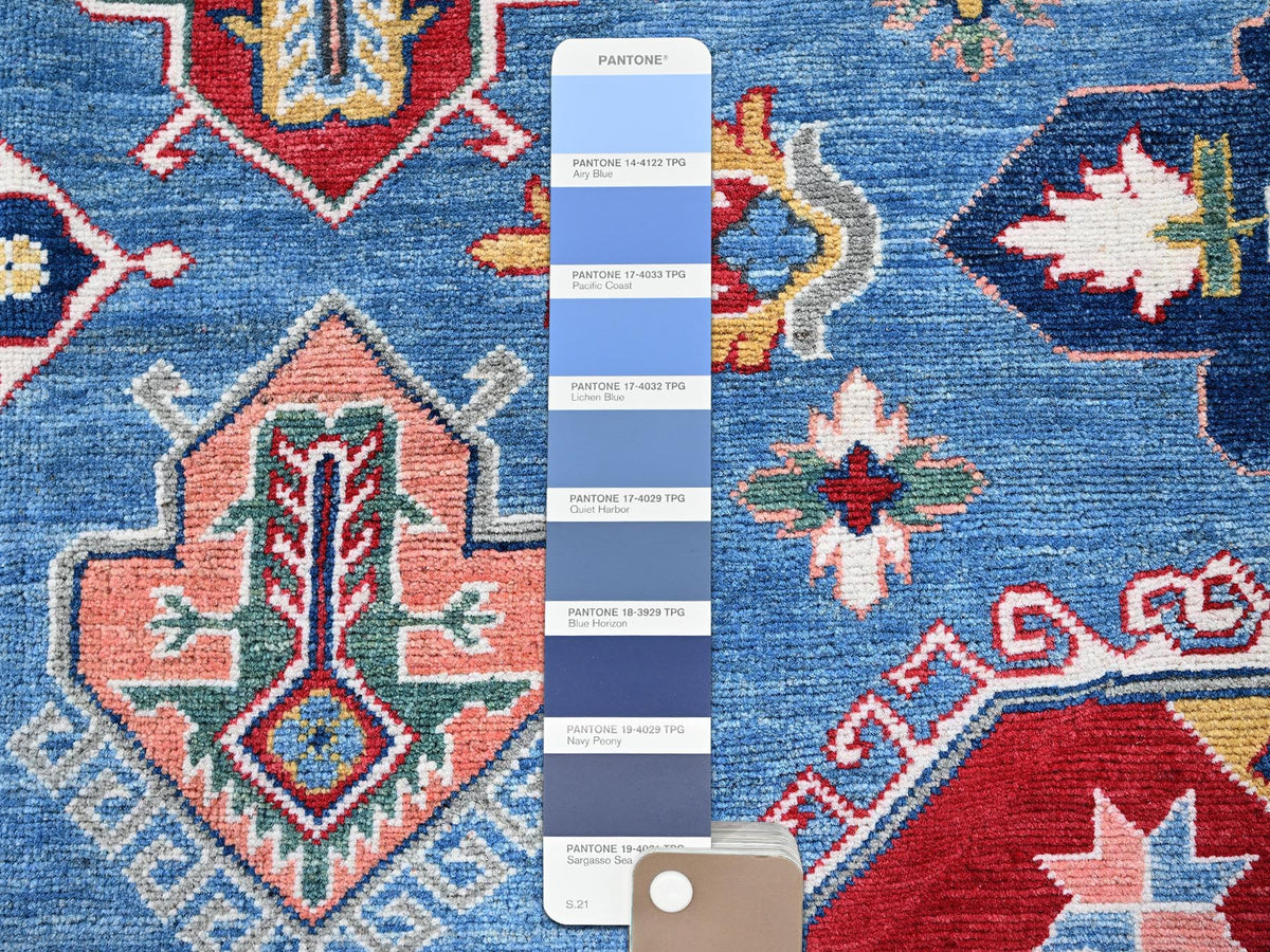 Kazak Kazak hand-knotted wool rug in Blue & Red, 8'10" x 11'8" — SKU O0527 (view 7)