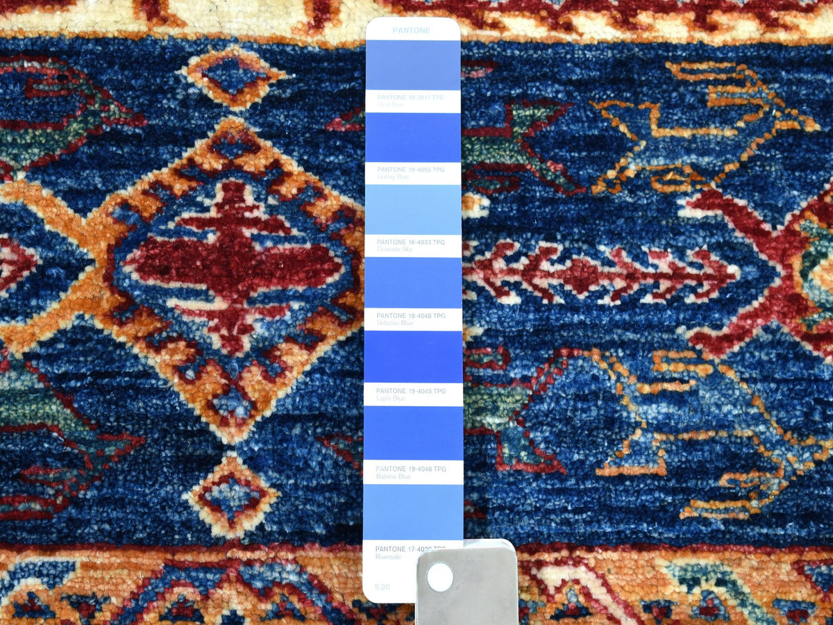Kazak Kazak hand-knotted wool runner in Blue, 2'4" x 9'1" — SKU O052839 (view 3)