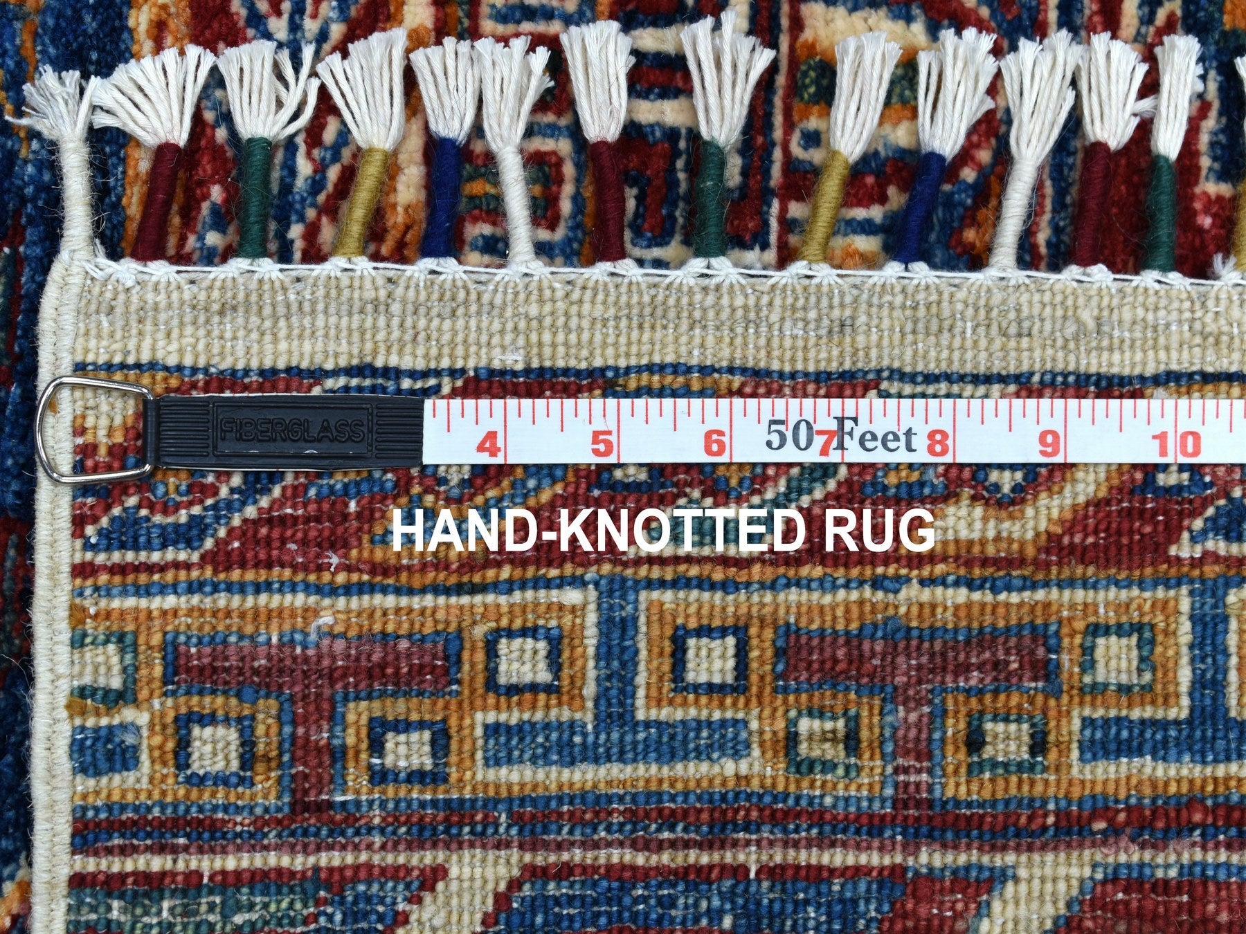 Kazak Kazak hand-knotted wool runner in Blue, 2'4" x 9'1" — SKU O052839 (view 6)