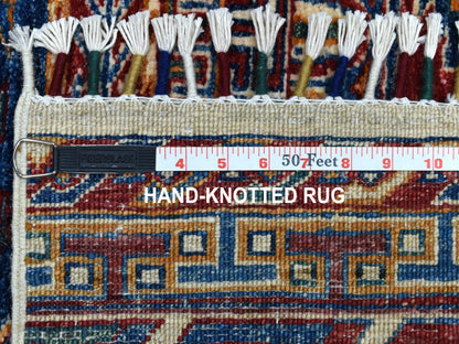 Kazak Kazak hand-knotted wool runner in Blue, 2'4" x 9'1" — SKU O052839 (view 6)